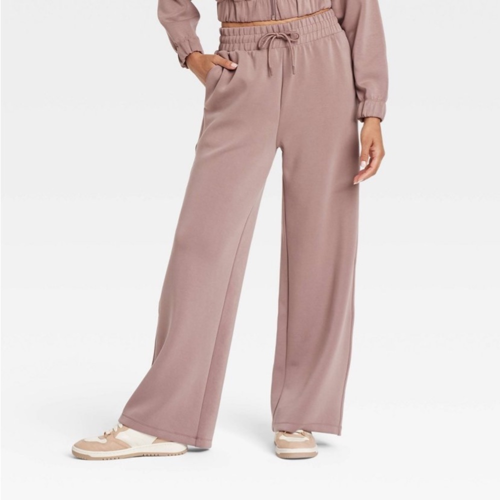 All in Motion Airy Sleek Wide Leg Pants Light Brown M